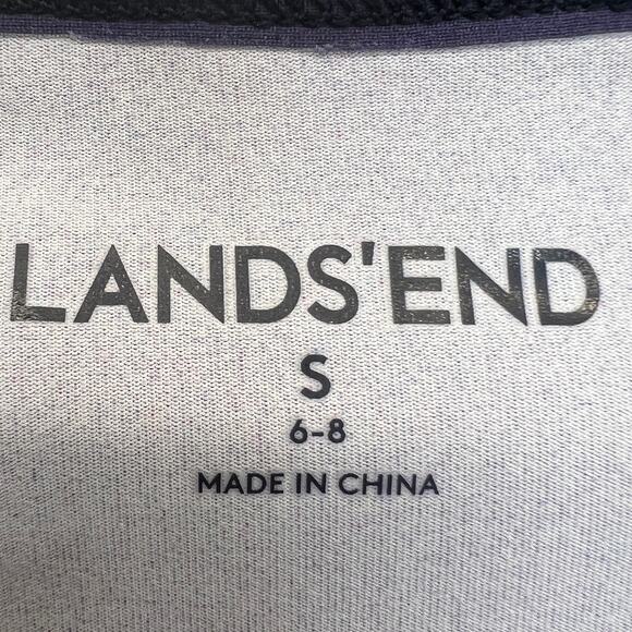 Lands’ End Floral Rash Guard Top Purple Size S Long Sleeve Round Neck Swimwear - Picture 2 of 9